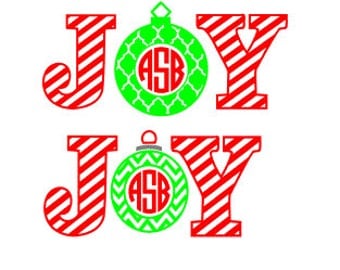 Joy Christmas Ornament SVG, Studio 3, DXF, eps, ps and pdf Digital Cutting Files