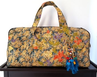 Bohemian Gypsy hippie Travel Bag Sarong Batik Textile Duffel Travel Bag for Men or Women