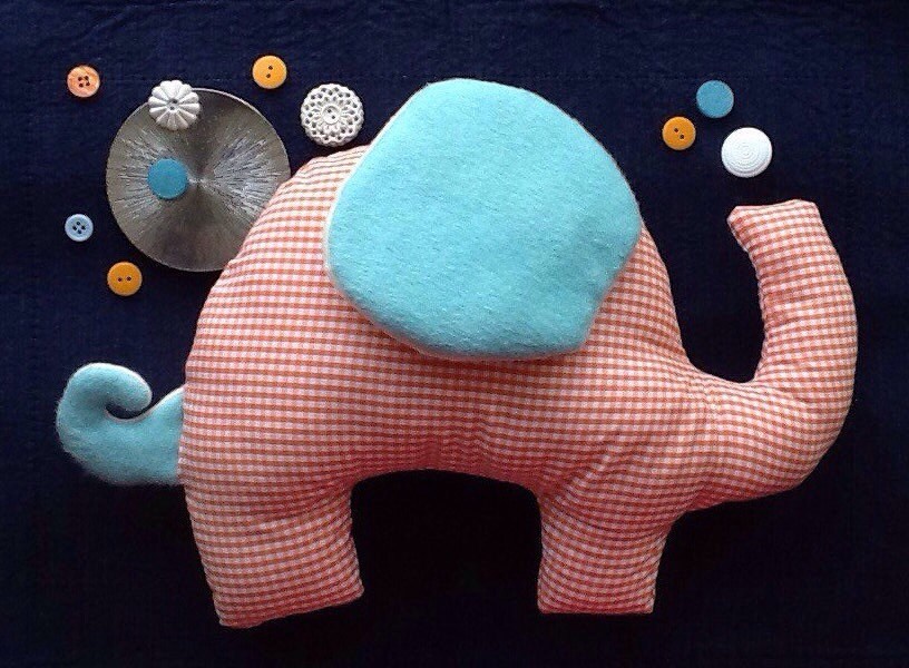 Elephant Decorative Pillow Stuffed Elephant by DelightfulQuirks