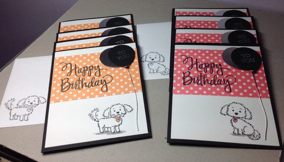 Pack Of 8 Birthday Cards Featuring Puppies Happy Birthday