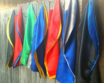 25 Blank Reversible Satin superhero capes, cape party favors, birthday present, children's capes, superhero party