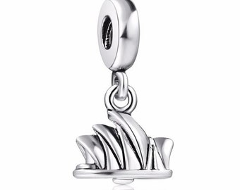 1 Silver 925 Sydney Opera House Travel Bead Charm Fits European Charm Bracelets - 30C
