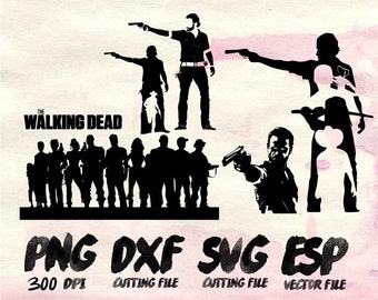 Walking dead Clipart , SVG Cutting , ESP Vectors files , T shirt , iron on , sticker ,Personal Use