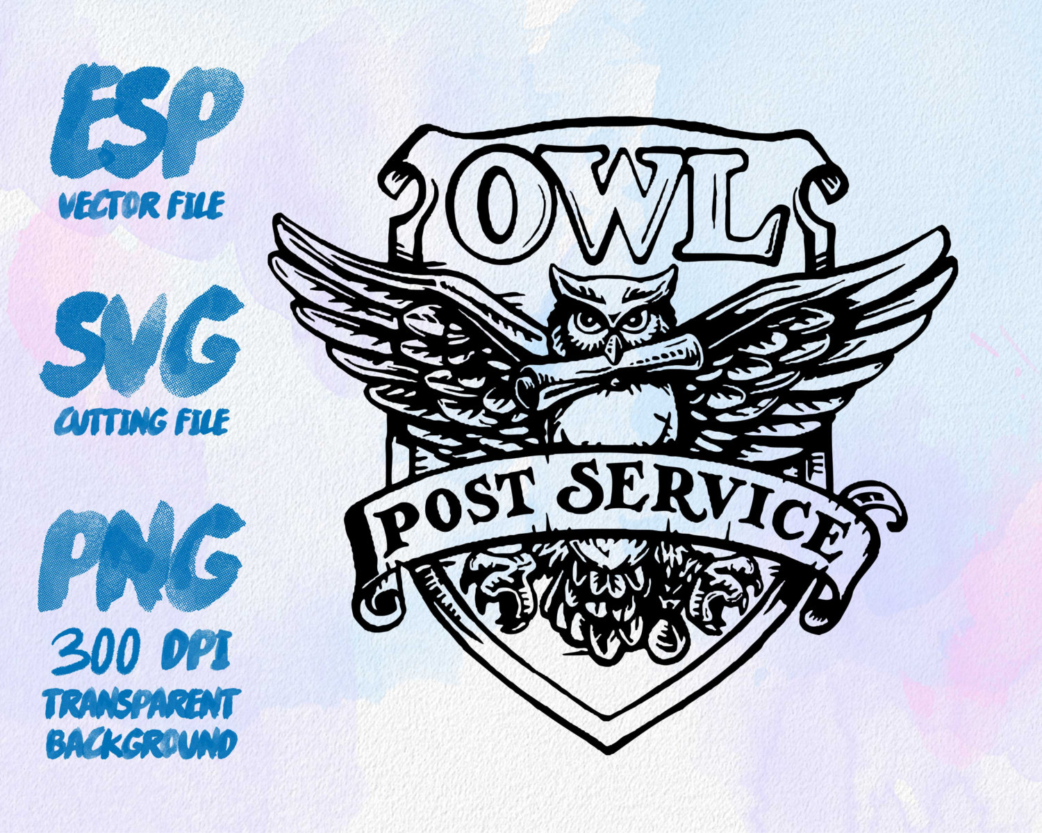 Owl Post Service Clipart , SVG Cutting , ESP Vectors files ...
