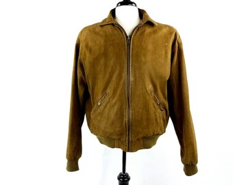 Timberland Jacket, Mens Leather Motorcycle Jacket, Mens Suede Coat, Brown Leather Bomber, Leather Flight Jacket, Aviator, Vintage Medium