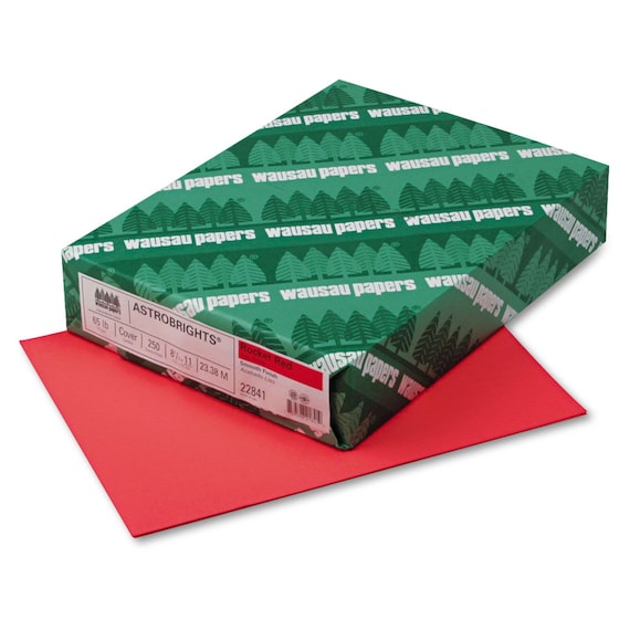 Astrobrights 22841 65 Lb CARD STOCK Rocket RED Letter