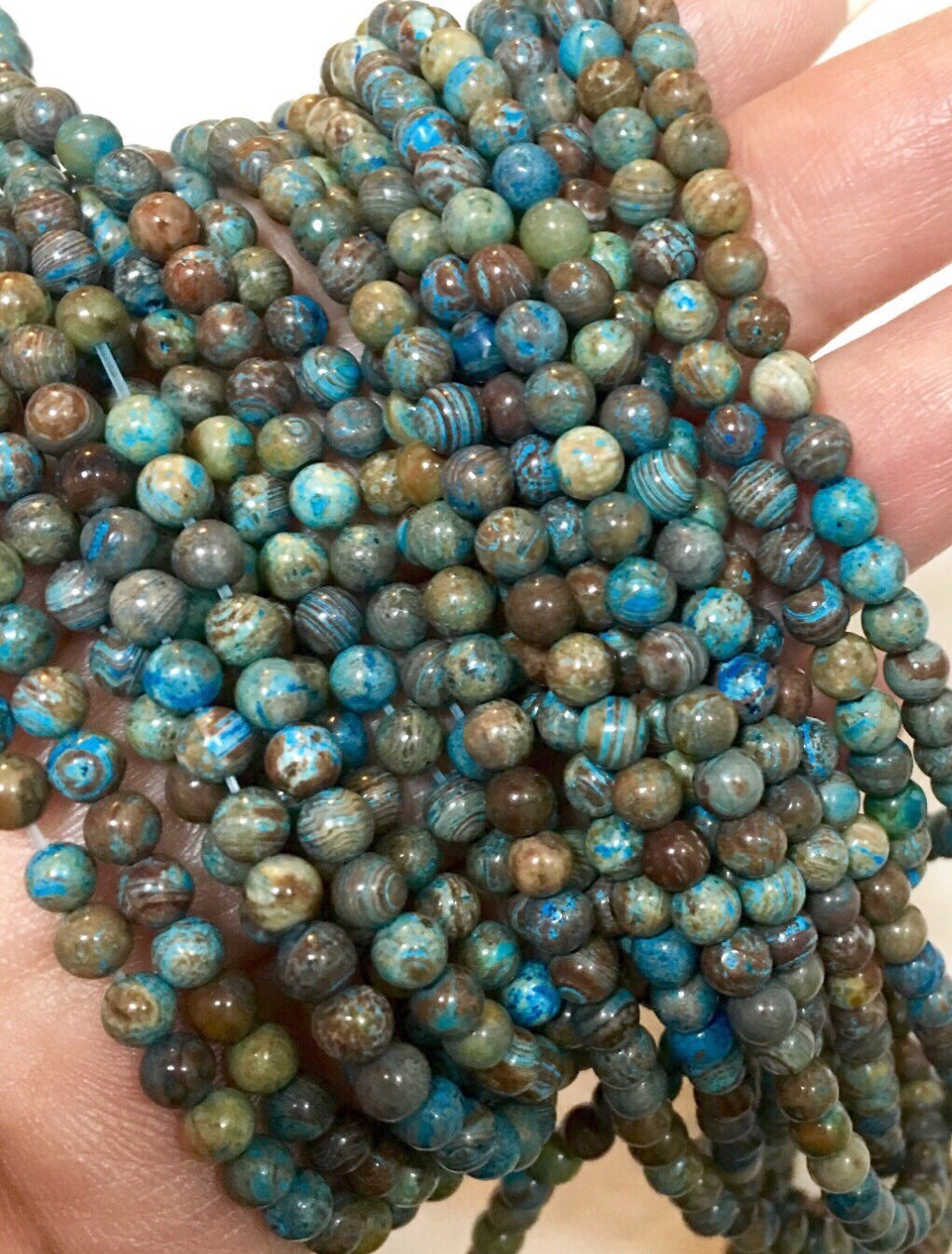 4mm Blue Sky Jasper Gemstone Beads 15.5 inch Full strand