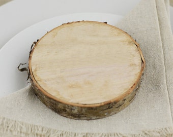 BIRCH Wood Slabs, 3.75 Inch, PACK of 10 Slices, Natural Wood, Wood Slices