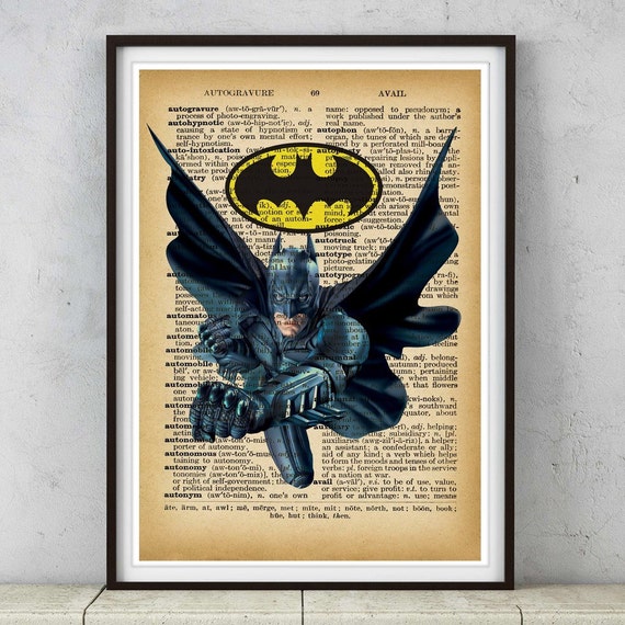 Items similar to Batman wall decor art print poster colorful design on Etsy