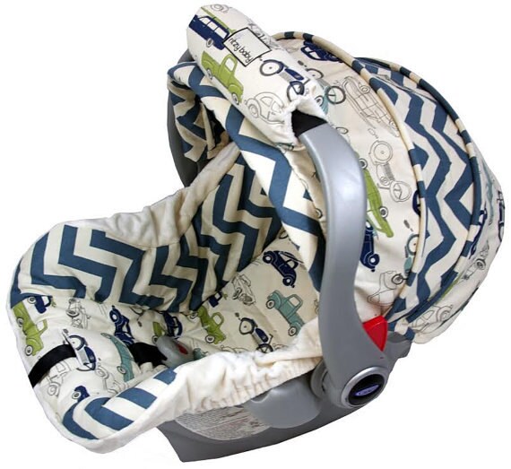 Custom Infant Car Seat Cover 4 PC Set Cars Infant Car Seat
