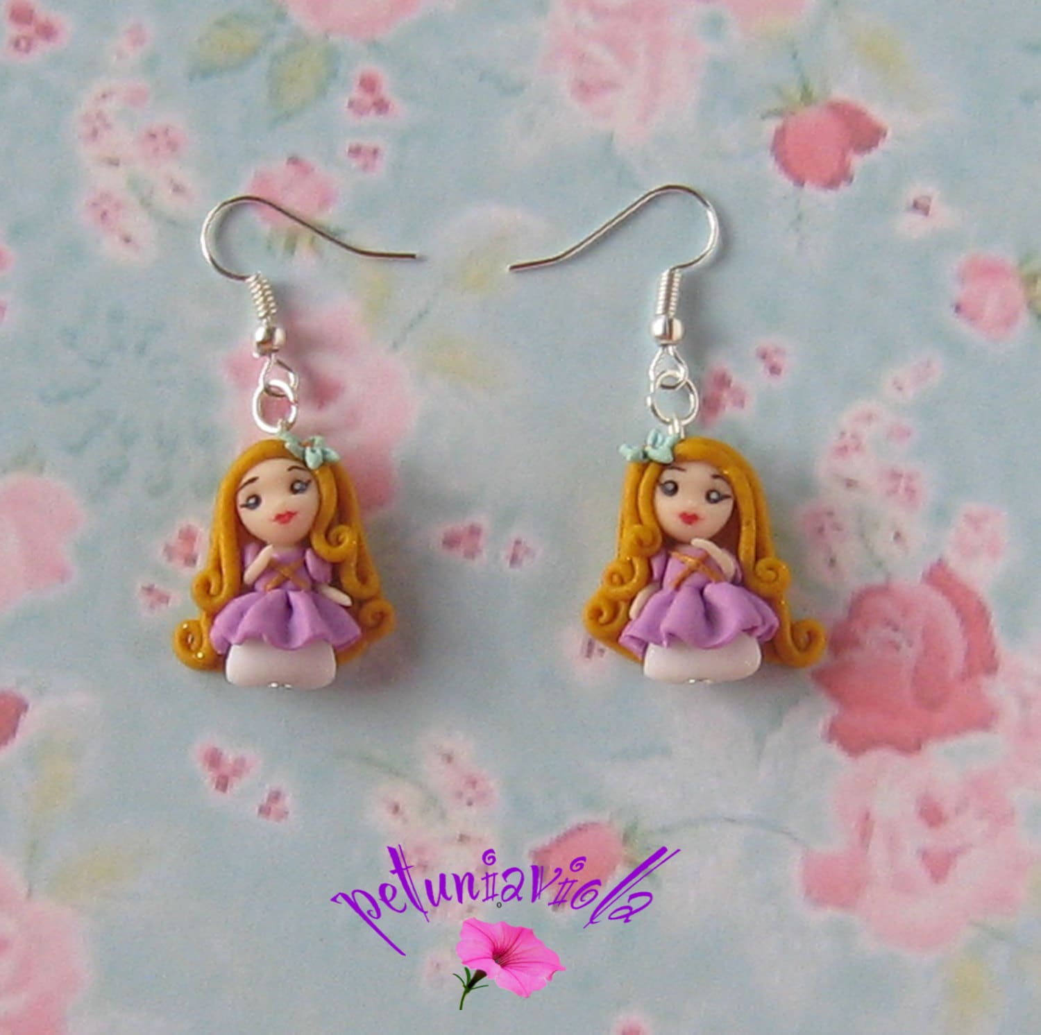 15% OFF-Rapunzel Disney earrings-Princess by PetuniaviolaCharm