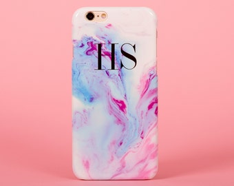 Custom initial marble mermaid pastel - iPhone 7 case, samsung s7 case, iphone 7 plus case, iphone se case 1P025B