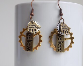Unique steampunk earrings