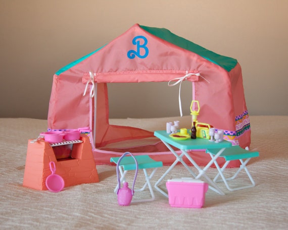 barbie western fun camping playset