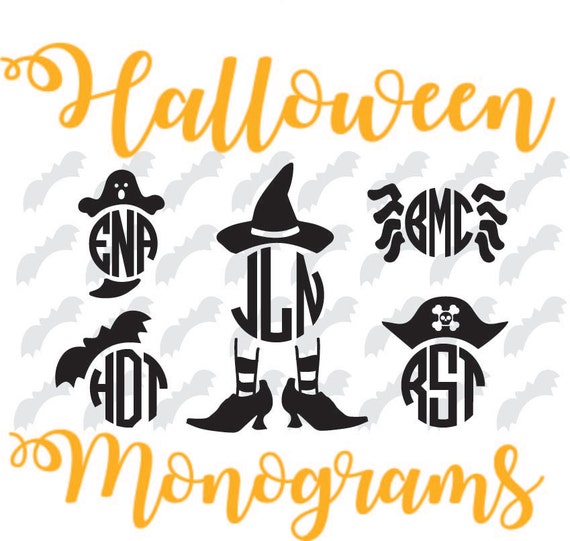 Download Items similar to Halloween Monogram Silhouette EPS SVG Cutting File Instant Download on Etsy