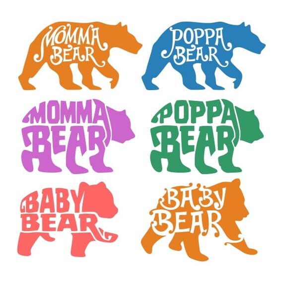 Download Momma Bear Poppa Baby Cuttable Designs SVG DXF EPS use with