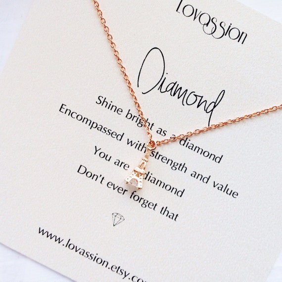 Rosegold Eiffel Tower Necklace Eiffel Tower Necklace tiny