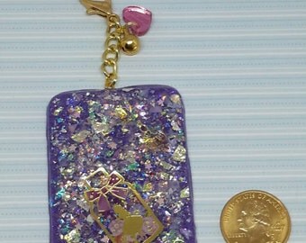 Alice in Wonderland resin purse bag bling keychain