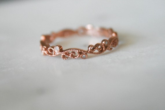 Vintage Rose Gold Eternity Band 7