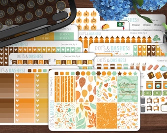 October kit vertical, kawaii vertical kit, erin condren vertical kit, monthly planner kit, full month kit, monthly planner set, kawaii