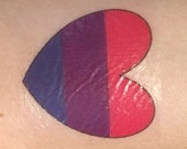 Bisexual Heart Temporary Tattoo