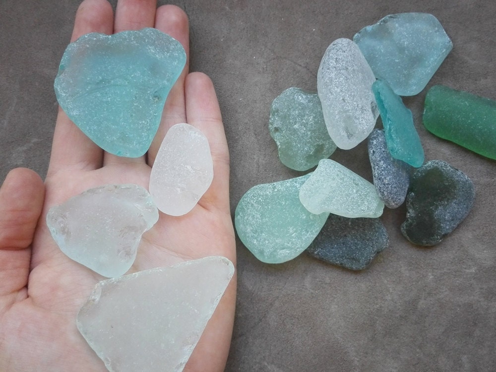 Big Beach Glass Pieces Large Sea Glass Pastel Sea Glass Light 