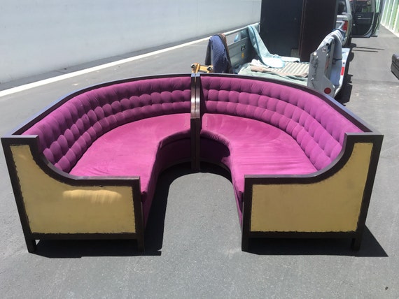 Large 2-PC Purple Velvet Tufted Sofa by RevivallvAntiques ...