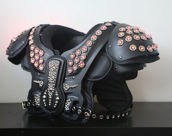 FREE SHIPPING! Light-up Addressable LED Armor Football Shoulder Pads. Burning Man costume.