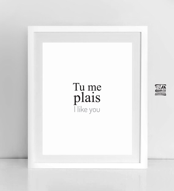 Tu me plais french print french printable by JAnoveltyDeSign