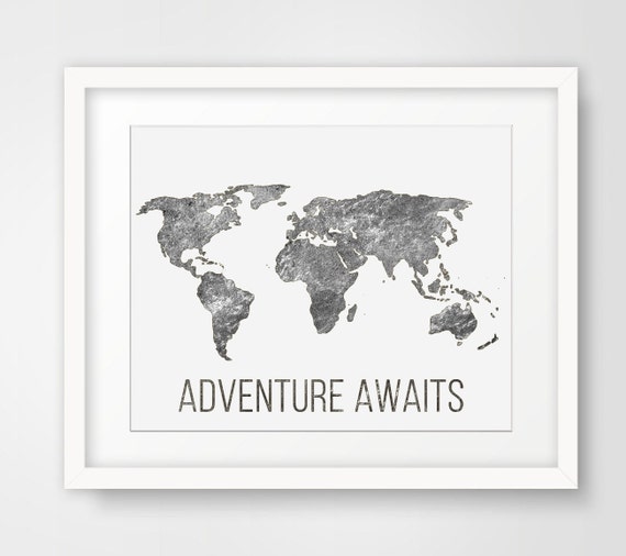 items similar to adventure awaits black and white poster