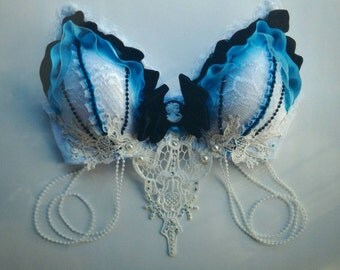 Alice in Wonderland Costume Bra Dance Rave EDC Beyond Wonderland LED Ultra UMF Holy Ship Halloween Countdown Nye Festival Theme Outfit