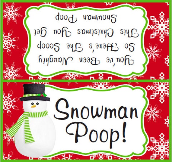 Snowman poop labels free