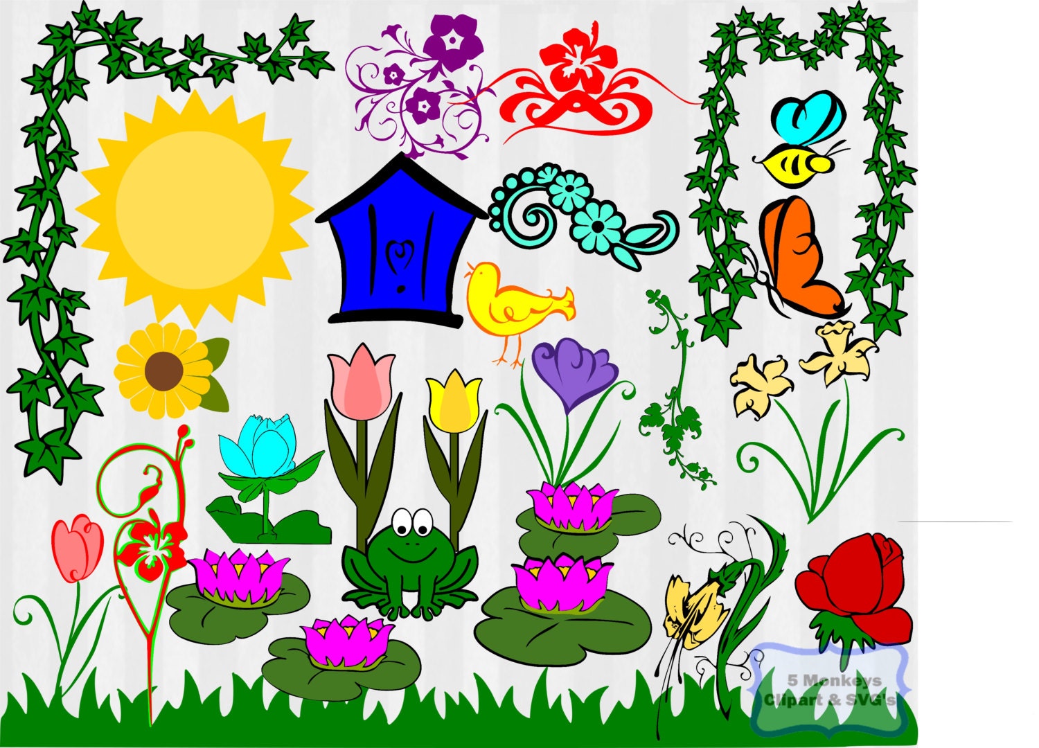 Spring SVG Files bundle Spring clipart Flower svg by 5StarClipart