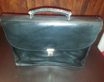 Cartable cuir noir VINTAGE