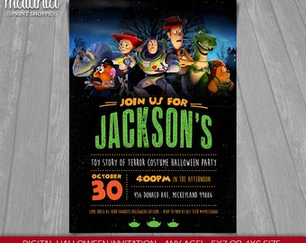 Toy Story Halloween Invitation - Toy Story Invite - Toy Story Halloween Invitation - Toy Story Halloween Party - Scary Woody Buzz