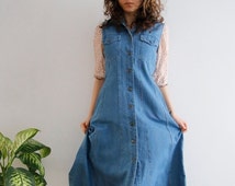 Popular items for long denim jacket on Etsy