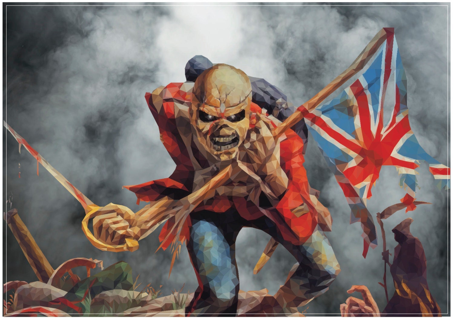 Iron Maiden Trooper Polygon Print A2 420mm594 or 16.5'