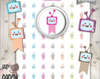 50%OFF - TV Stickers, Planner Stickers, TV Label, tv Flags, Digital Stickers, Planner Accessories, Printable Stickers, Stickers