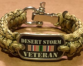 Desert Storm Veteran Paracord Survival Bracelet