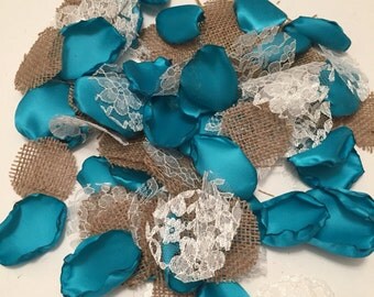 Turquoise Rose Petals/Rustic Petals/Country Rose Petals/Burlap Rose Petals/Turquoise Petals/Scatter Petals/Rustic Turqouise Wedding