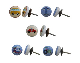Set with 5 x ceramic knob, furniture knob nostalgia / knobs for children