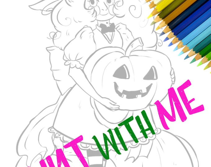 Halloween, Witch, Printable Adult Coloring Page, Kids coloring page, PDF Coloring Page, Line art, Printable Coloring Page, Download,