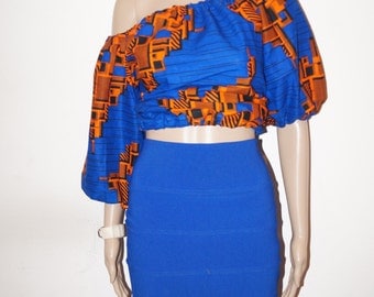 Ankara top, Off shoulder top, african print top, floral print top, top, blouse, crop top, midriff top