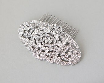 Great gatsby headpiece, Vintage Hair Comb, Bridal Vintage Headpiece, Silver Vintage Hair Comb, Great Gatsbi Comb, Great gatsby wedding