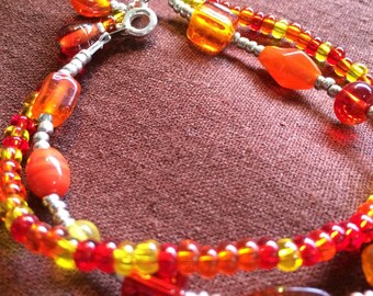 Orange double with a dangle