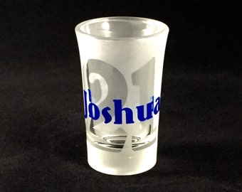 Personalized Shot Glass, 21, 21st Birthday, Birthday Gift, Etched Shot Glass, Gift for Her, Gift for Him, Birthday Gift, Finally Legal