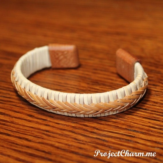 Custom Nantucket Basket Bracelet with Cherry Wood Caps