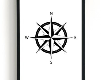 Compass wall art  Etsy