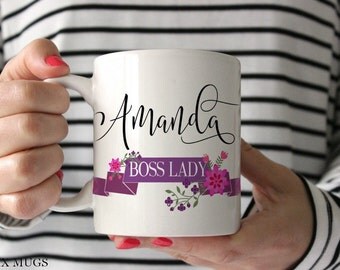 Boss Lady Mug Boss Mug Mugs for Boss Personalized Mug Lady Boss Mug Gift for Boss Office Mug Gift for CEO Mugs for Her Ceramic Mugs (P6811)