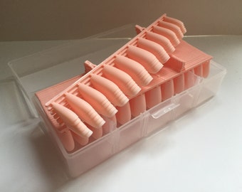 Coffin nail clearance SALE 360 pieces = 15 x sets ULTRA slim matte nude peach full long coffin ballerina cover false nails